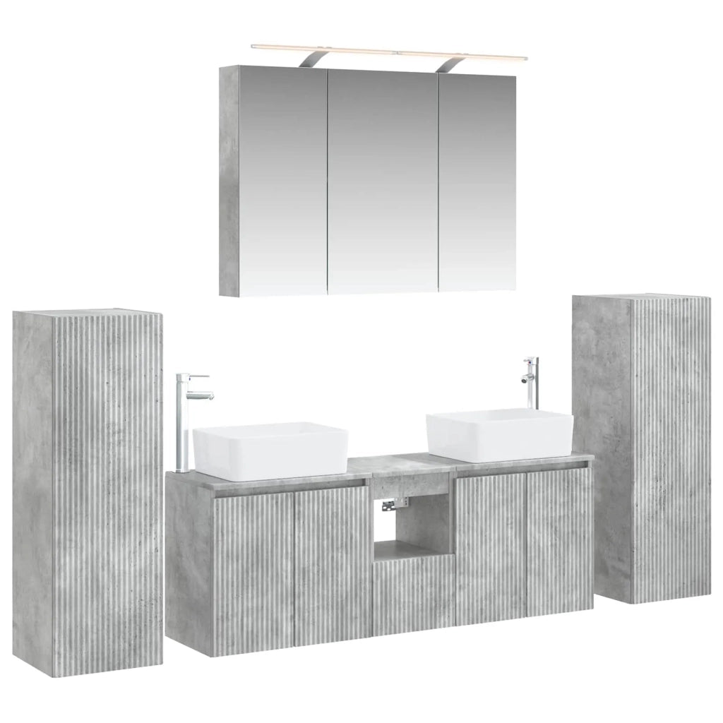 Set di mobili per il bagno 6 pcs Grigio Cemento 3407162