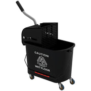 Carrello per Pulizie in Plastica PP da 20L con Secchio e Strizzatore, 60x27x70.5 cm, Nero