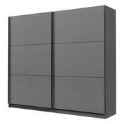Armadio Camera da Letto Piateda, Guardaroba Grande 8 Ripiani, 217x210h cm Nero Antracite