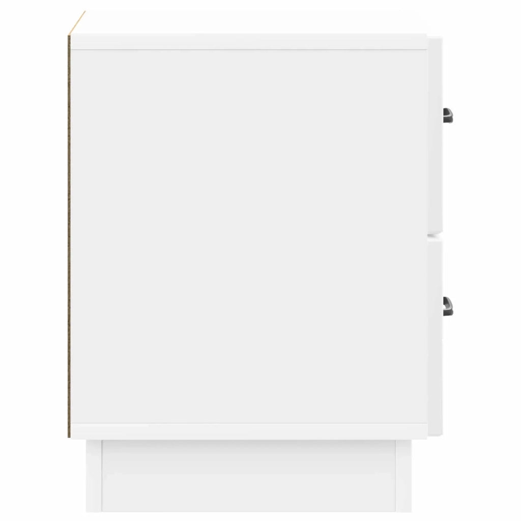 Comodino | Armadio da Notte | Mobiletto da notte con cassetto Bianco Lucido 43 x 34,5 x 44,5 cm