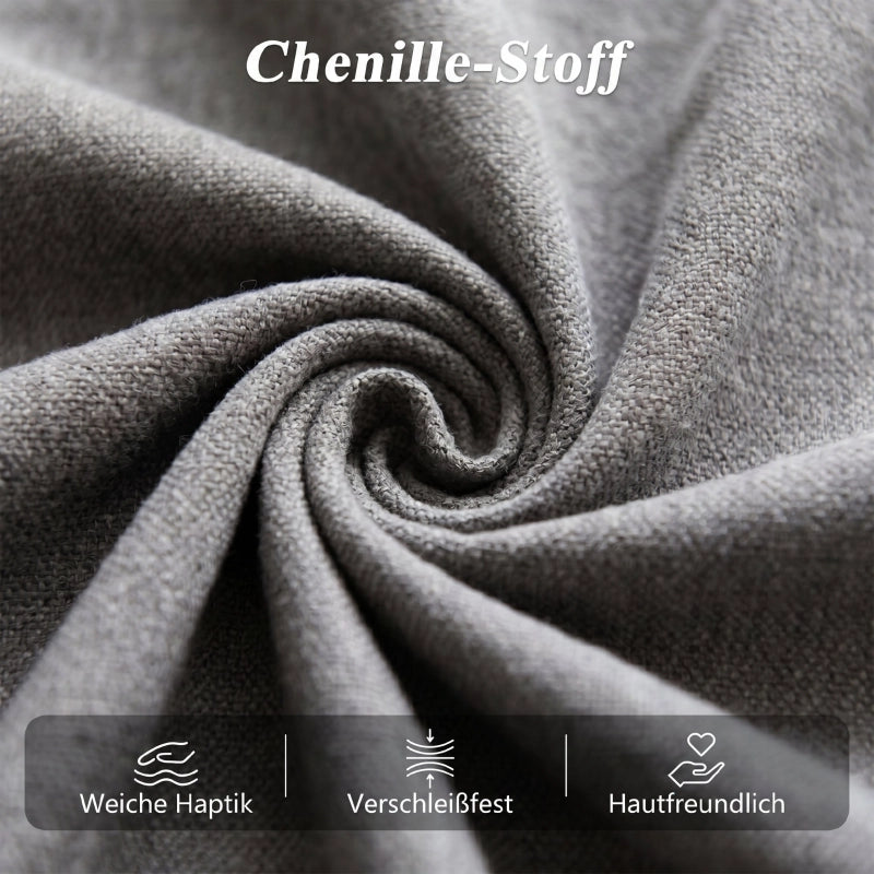 POLTRONA LETTO 3 in 1 186 cm Grigio in chenille e metallo