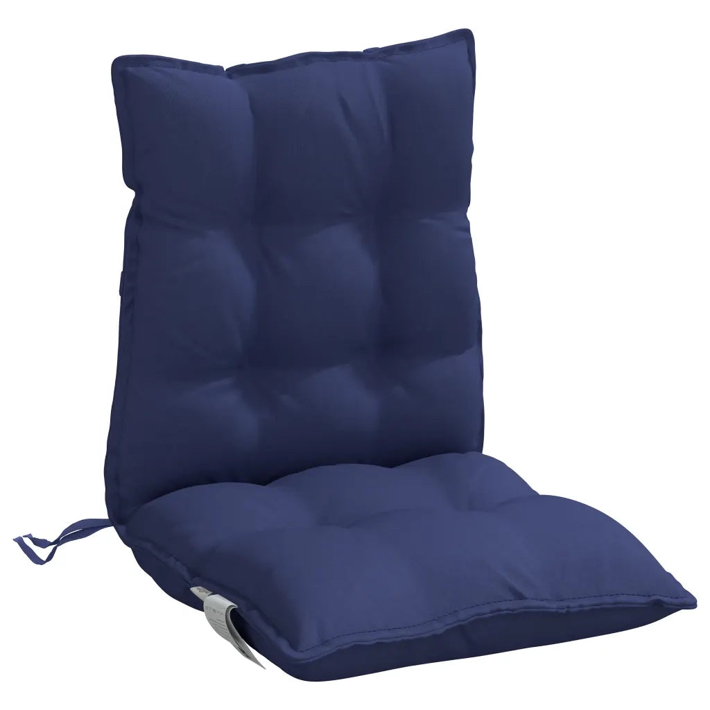 Cuscini Sedia Schienale Basso 6 pz Blu Marino in Tessuto Oxford 377739