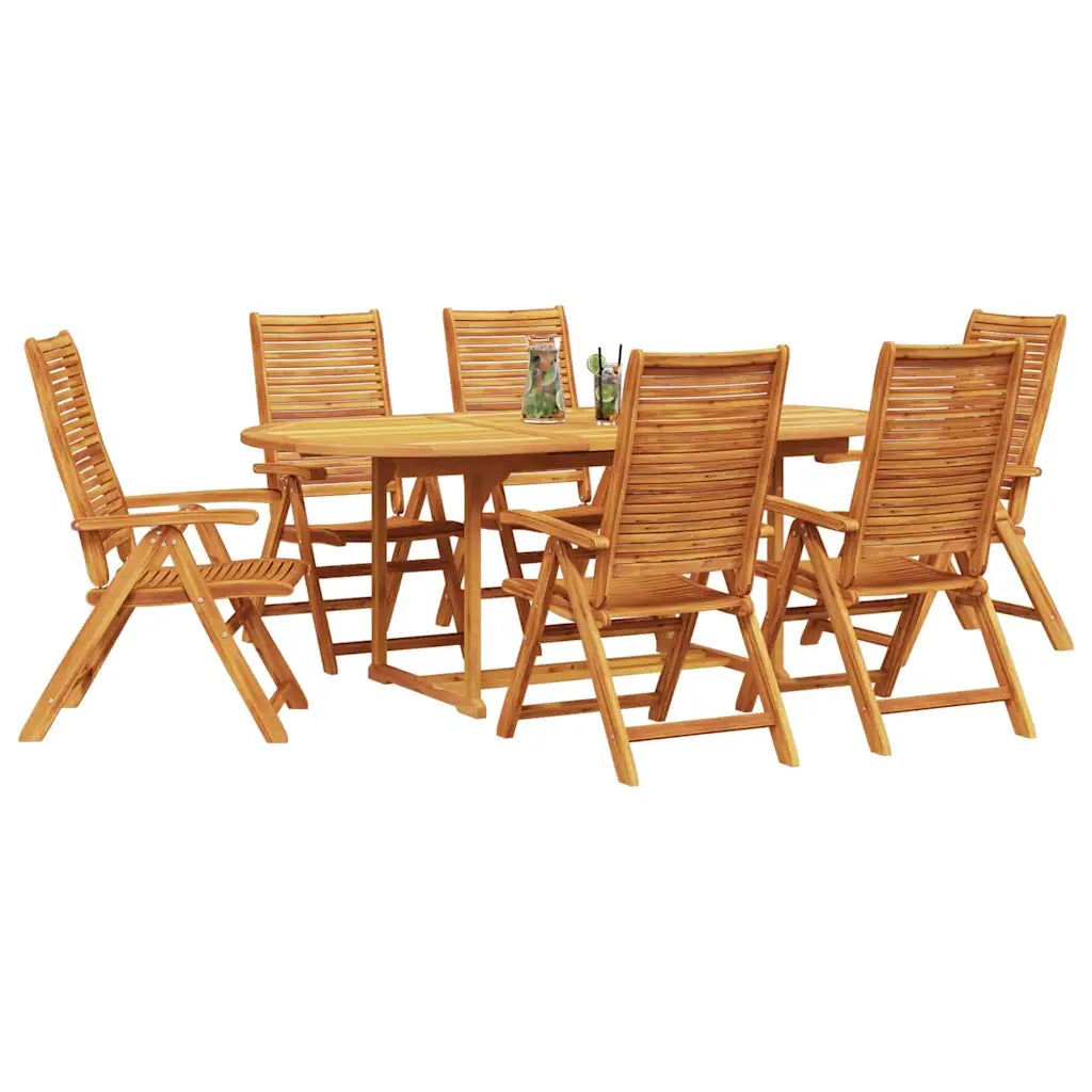 Set da Pranzo per Giardino 7 pcs Marrone