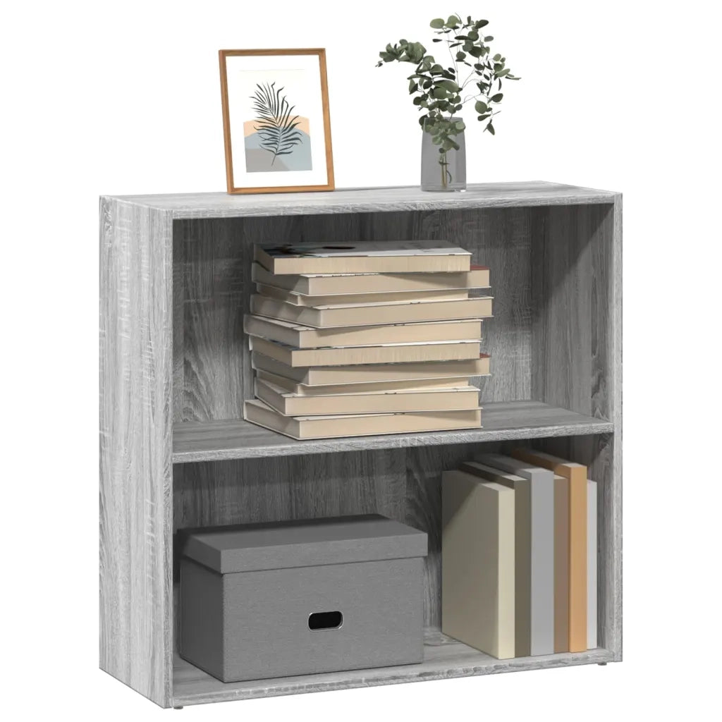Libreria-Scaffale per Libri-Mobile di Stoccaggio Grigio Sonoma 80x30x77 cm in Legno Multistrato