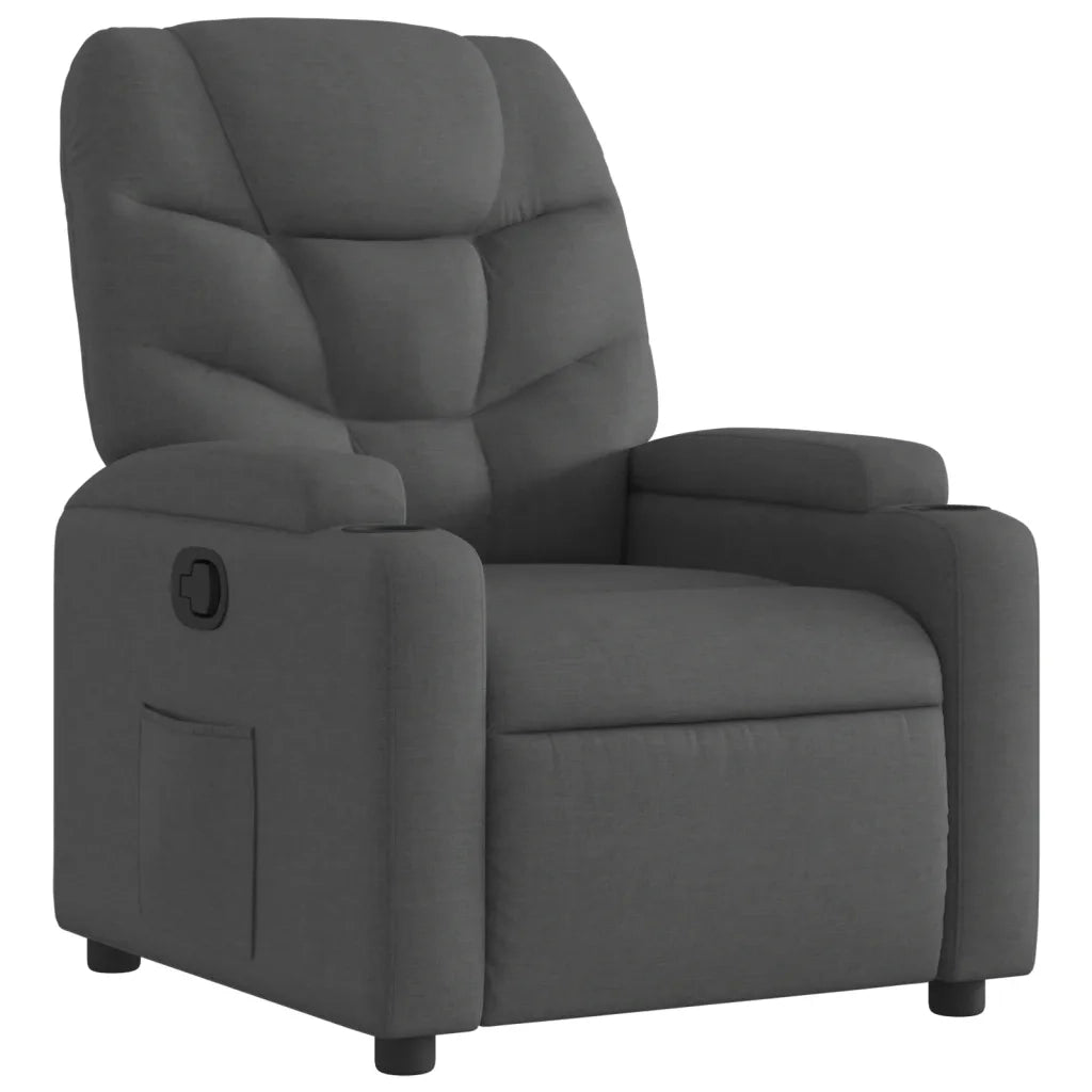 Divano Sedia-Poltrona reclinabile in tessuto grigio scuro 407072