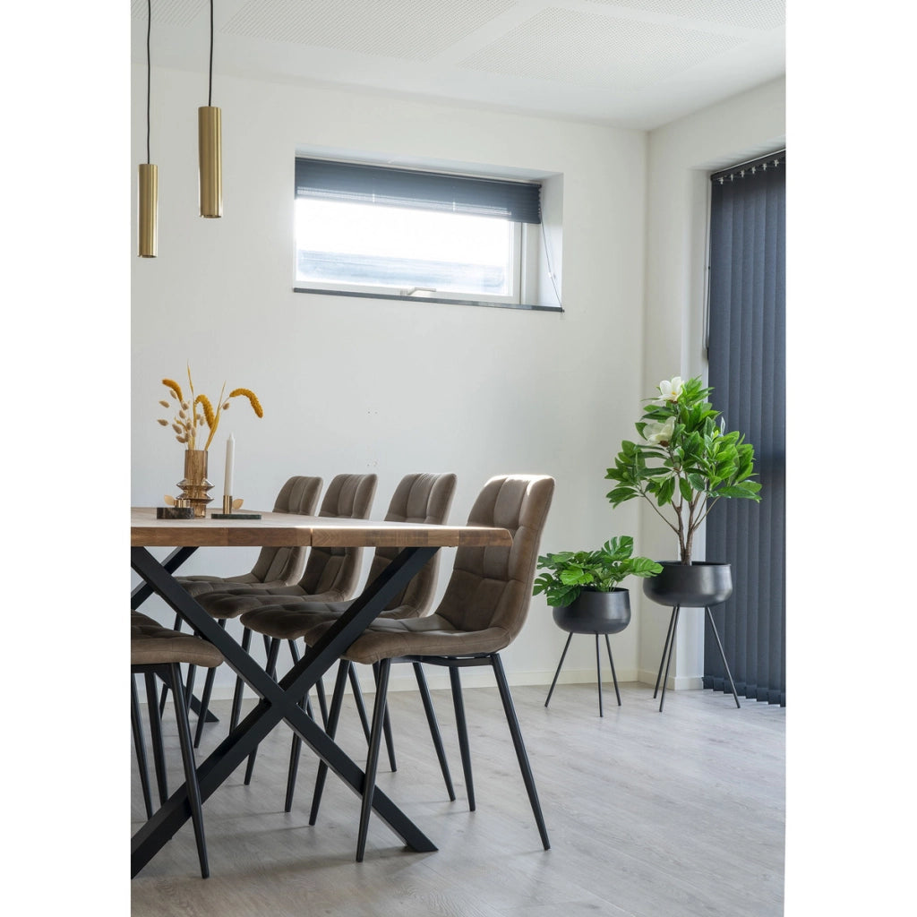 Set di 2 Vasi per Piante Ardola, Nero, Metallo, 28x28x46 cm