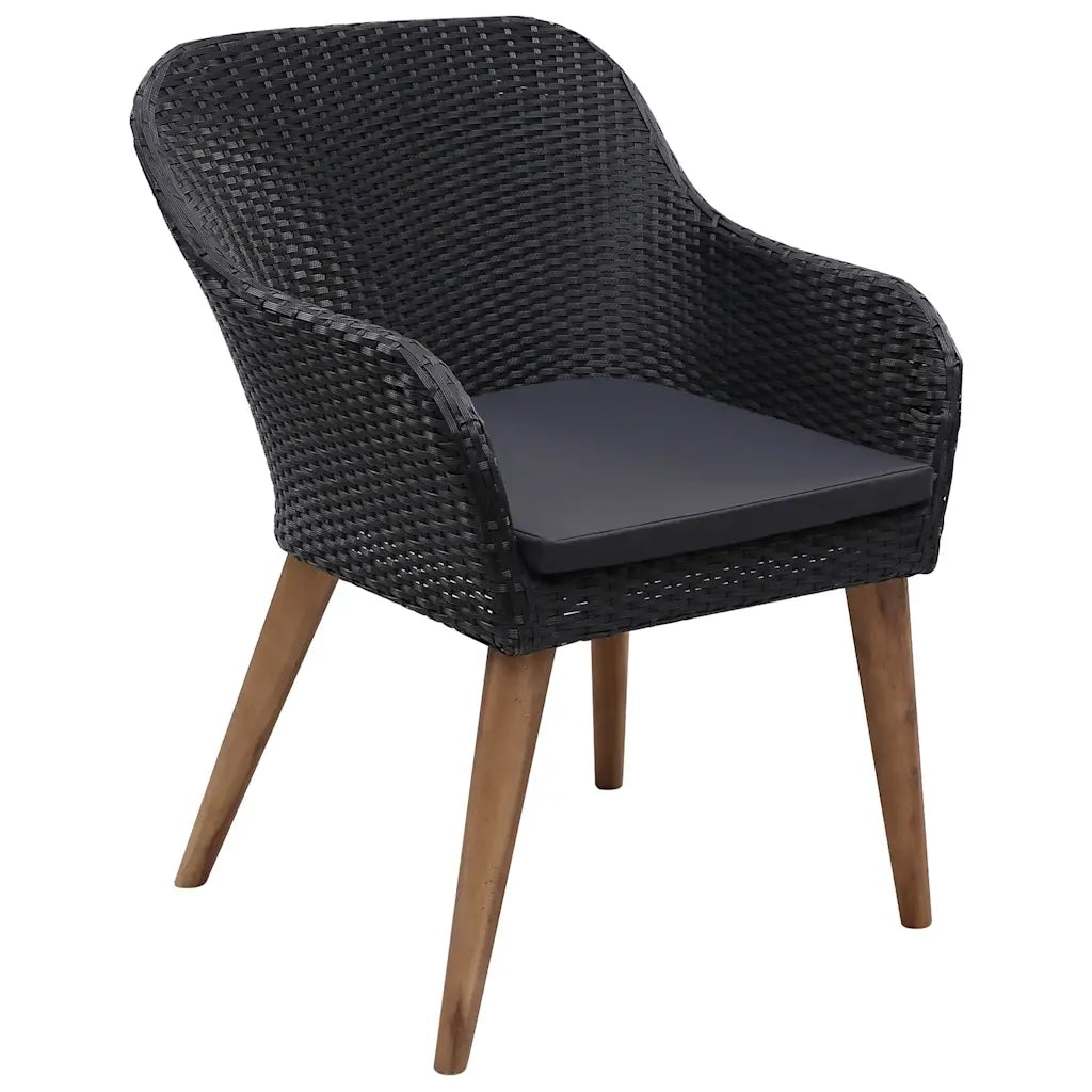 Set Mobili da Pranzo per Giardino 3 pz Nero 3067730