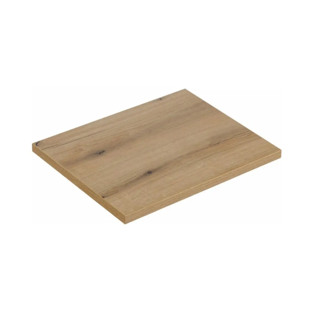 Insieme VANO blu denim e rovere chiaro 60cm: mobile sottolavabo con cassetti + top per lavabo + lavabo da appoggio nero rigato