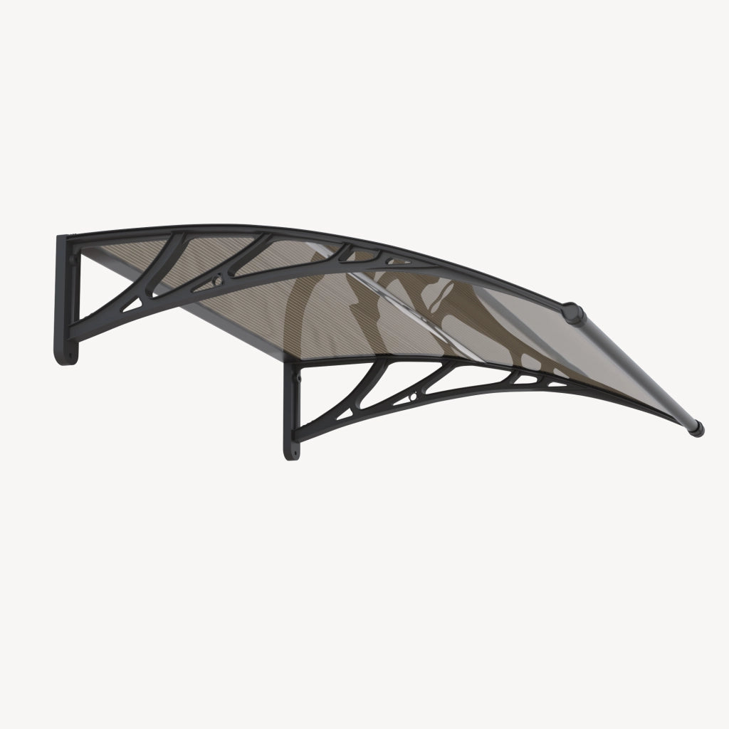 Pensilina per Ingresso Mellerud in Policarbonato 100 x 60 cm Marrone / Nero [en.casa]