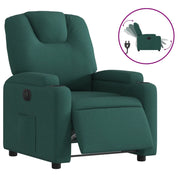 Poltrona | Sedia Relax Elettrica Reclinabile Verde Scuro in Tessuto