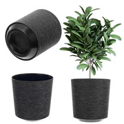 Vaso da fiori KADAX, supporto per fiori, rotondo, nero, fantasia in tessuto, 19 cm