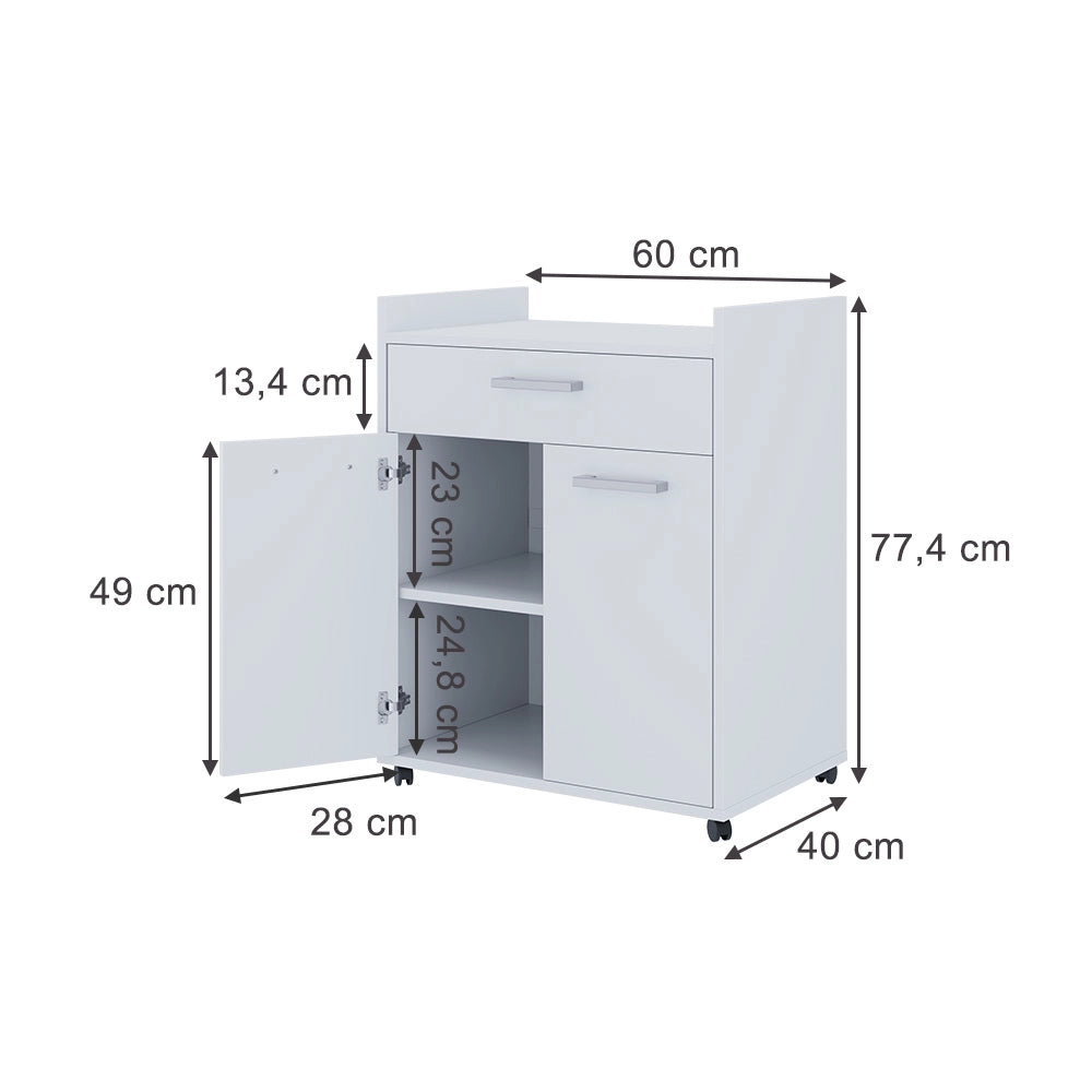 Vicco Contenitore per rotoli Bianco 60 x 40 cm con cassetti