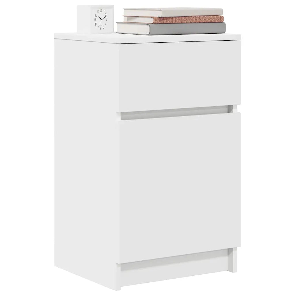 Comodini 2 pz Bianchi 39x35x65 cm in Legno Multistrato 861320