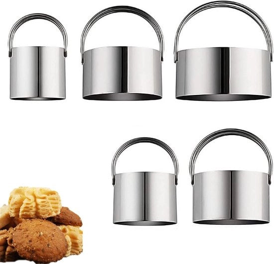 Set di punzoni in acciaio inossidabile a forma di stella - Set da 5 pezzi - Per mousse, torte, biscotti e dolci