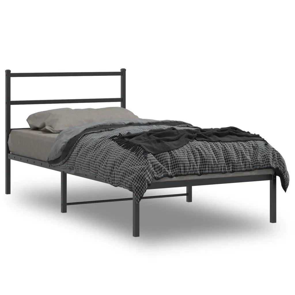Giroletto con Testiera Metallo Nero 100x200 cmcod mxl 134505