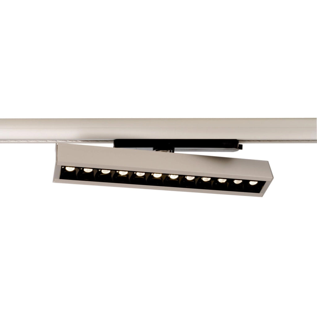 Faretto SPOT track binario trifase LED regolabile da 23W a 32W fascio stretto luce orientabile negozio vetrina 230V GRIGIO 4000K