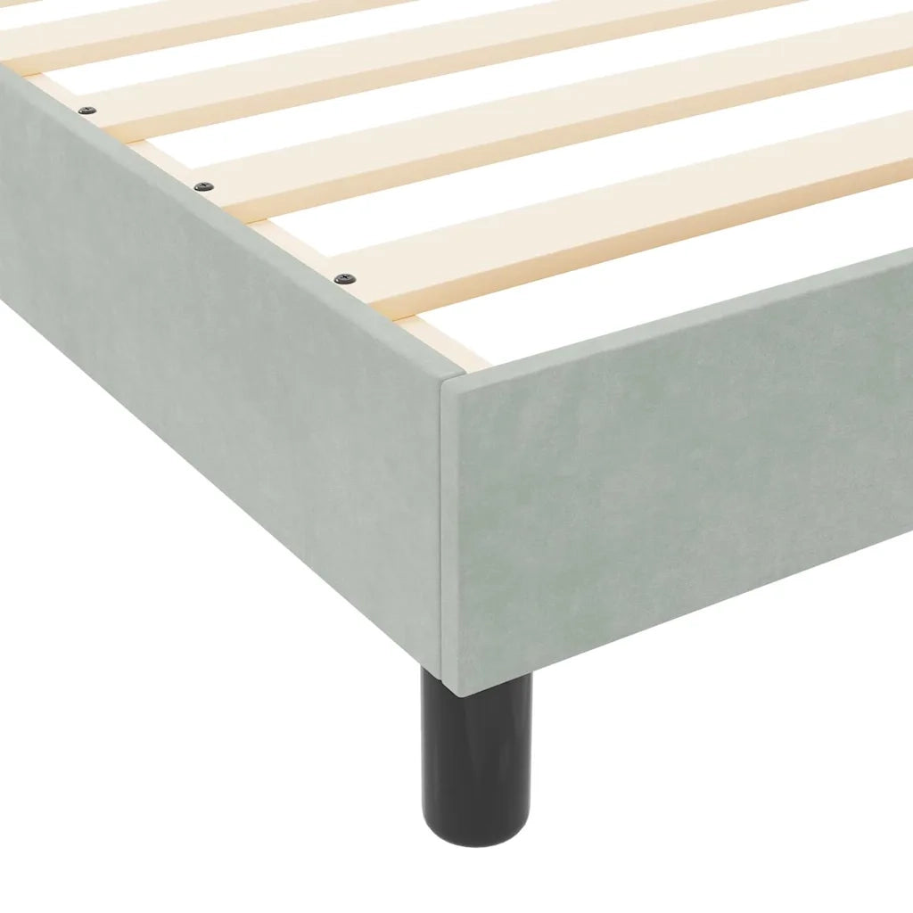 Letto a molle con testiera Grigio chiaro 80 x 200 cm Velluto 3344837