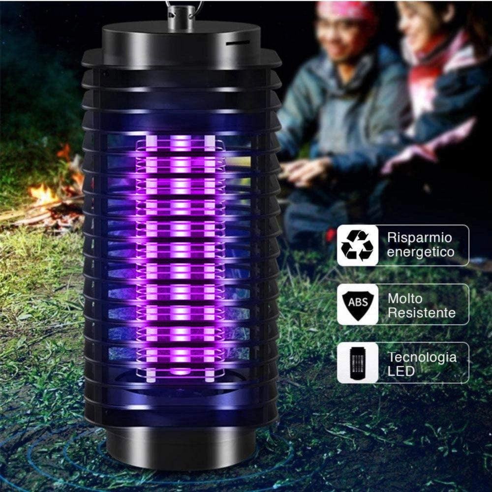 Trade Shop - Zanzariera Elettrica Anti Zanzare Mosche Lampada Uv Led 3w Elettroinsetticida -