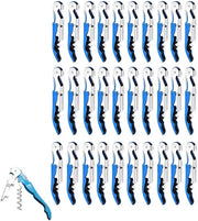 Set di apertura bottiglie di vino con estrattore di tappi in acciaio inossidabile e chiave di vino professionale (blu, 30 pezzi) - Per ristoranti, sommelier e baristi.