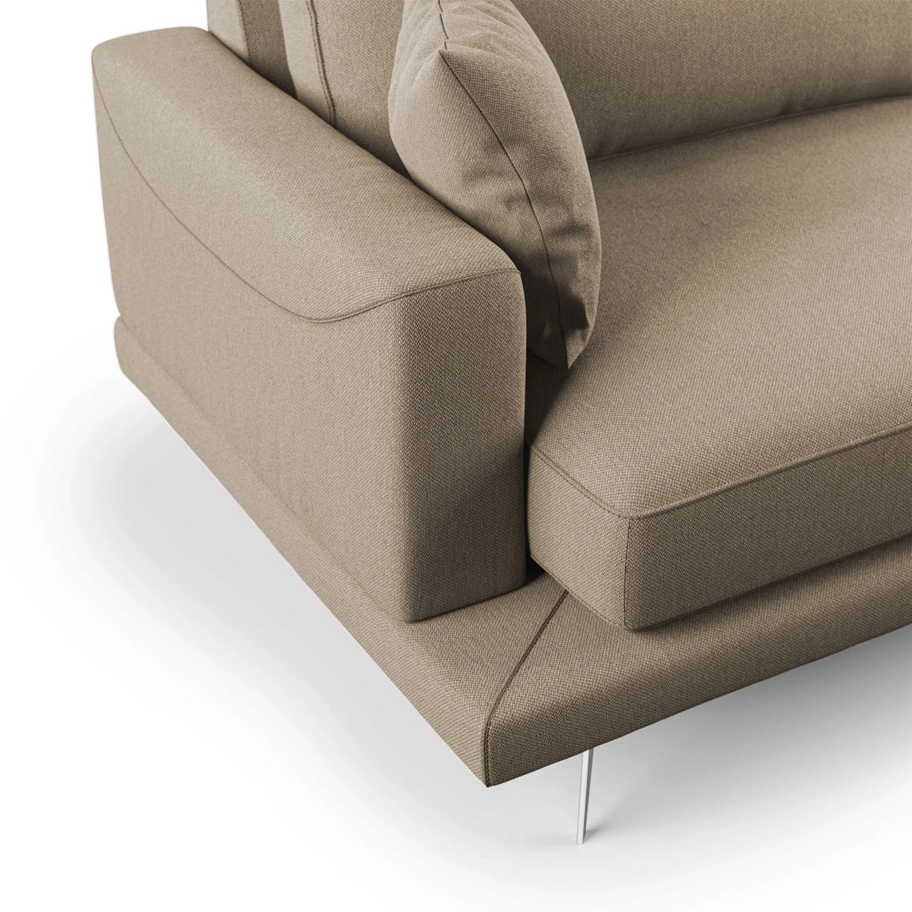 Dorian Divano moderno in tessuto morbido antimacchia T05 198 cm beige