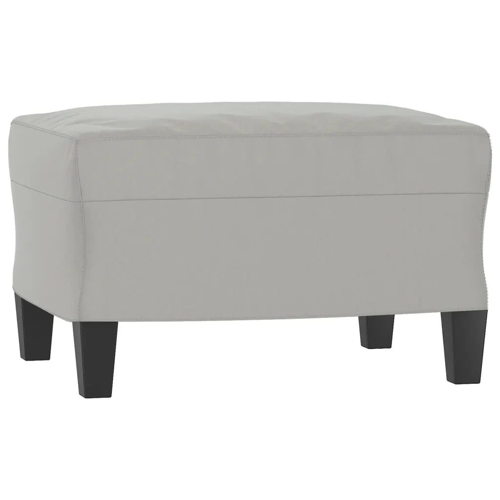 Divano Sedia-Poltrona con Poggiapiedi Grigio chiaro 60 cm Tessuto Microfibra