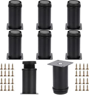 Sostegni in Acciaio Inossidabile per Mobili - Altezza Regolabile 114 mm - 100 mm - 8 Pezzi - Per Scaletta di Cassetto Tavolo - Nero - 10 cm