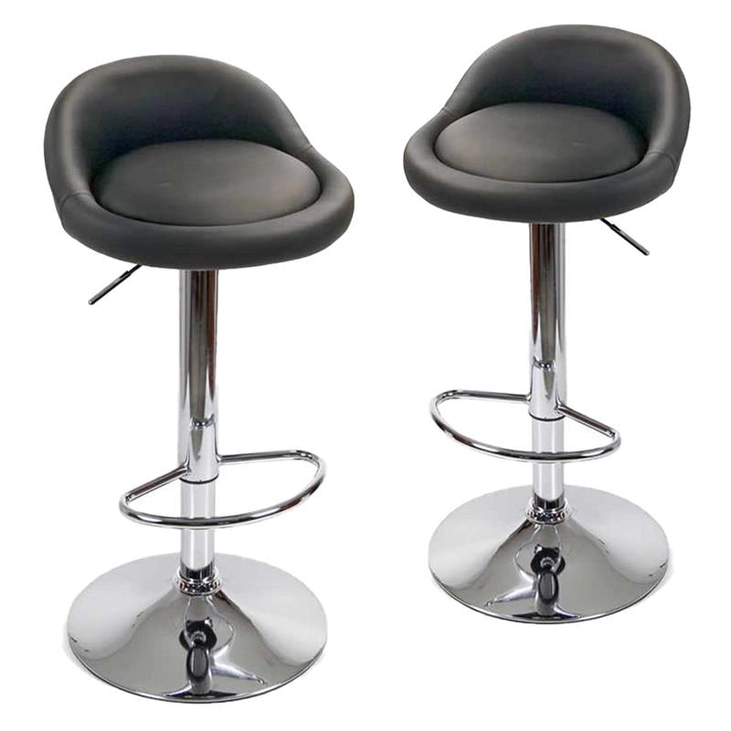 SET 2 SGABELLI PARIGI CON SEDUTA IMBOTTITA 38 X 68/89 CM IN COLORE NERO