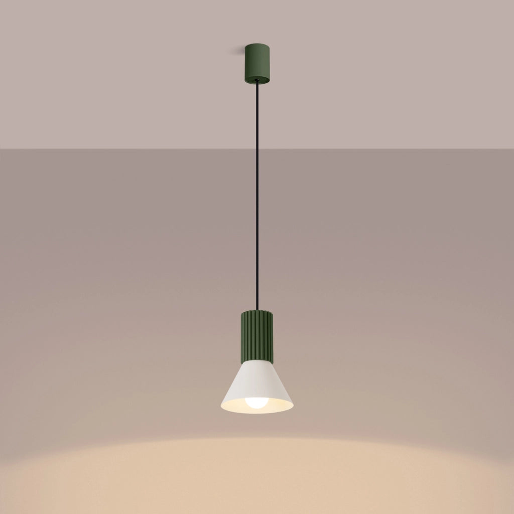 Lampada a sospensione moderna verde/beige E14 Moldea Pure Lume