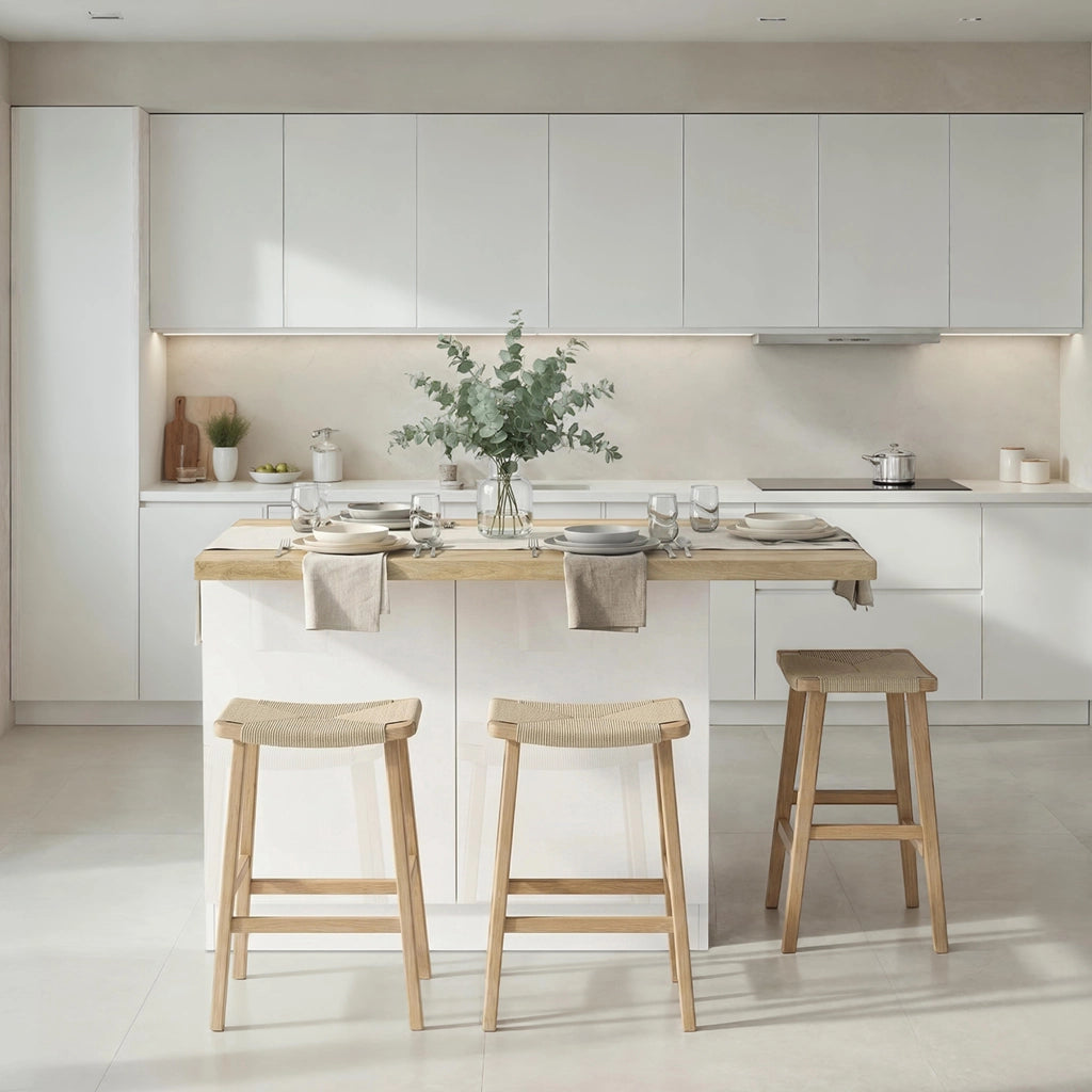 Mobile Dispensa Miha, Isola da Cucina 2 Ripiani Made in Italy, 130x80x90h cm Bianco Lucido