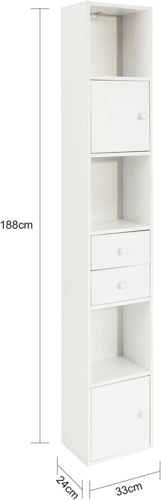 Armadio Colonna salvaspazio Mobiletto salvaspazio Scaffale Alto Cassettiera Bagno Mobiletto Bagno STR10-W