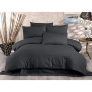 Completo letto - 1 copripiumino 220x240 cm + 2 federe 60x60 cm - 70% poliestere, 30% cotone - Antracite