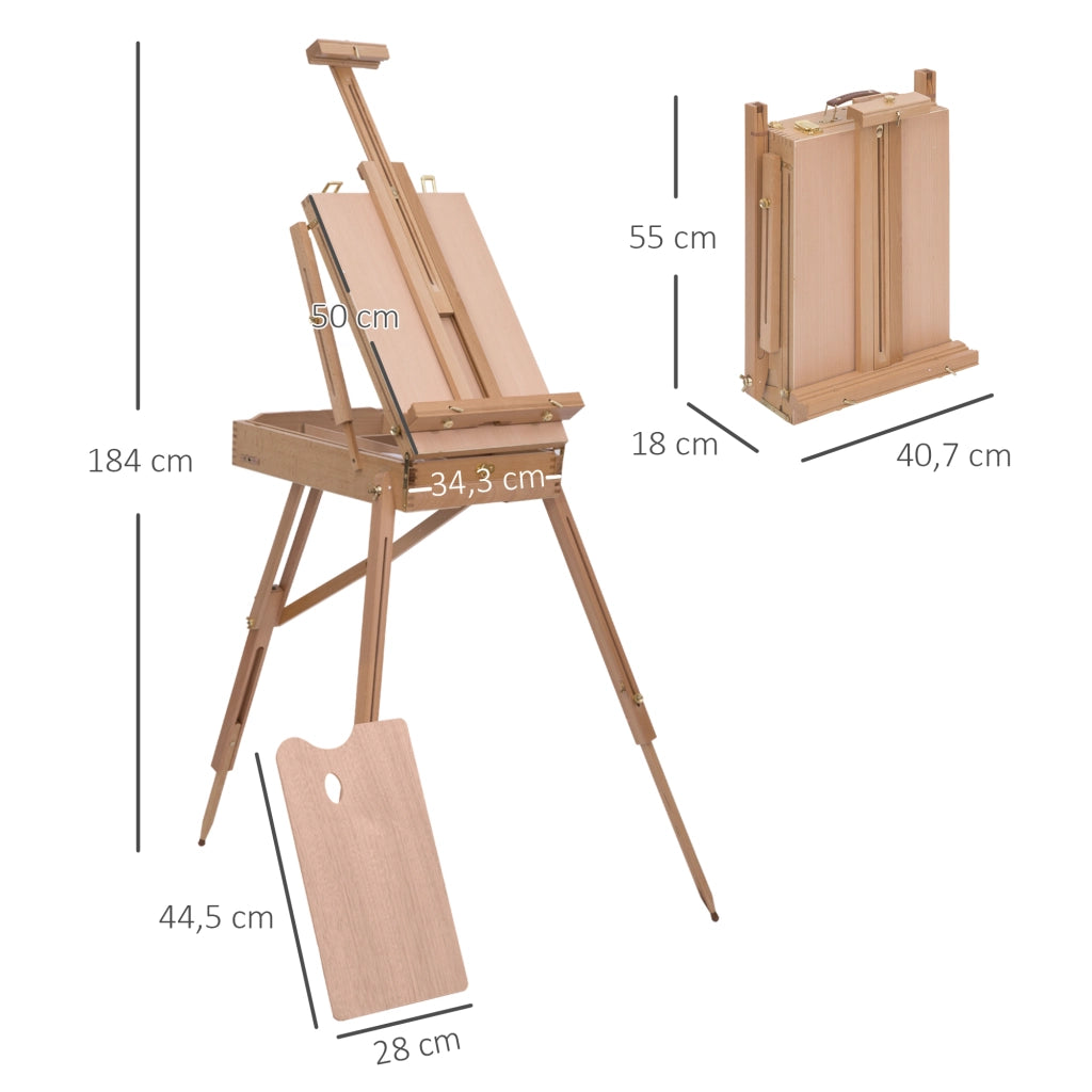 Cavalletto da Pittura Pieghevole Regolabile ¨C zephmum ¨C Legno di Faggio