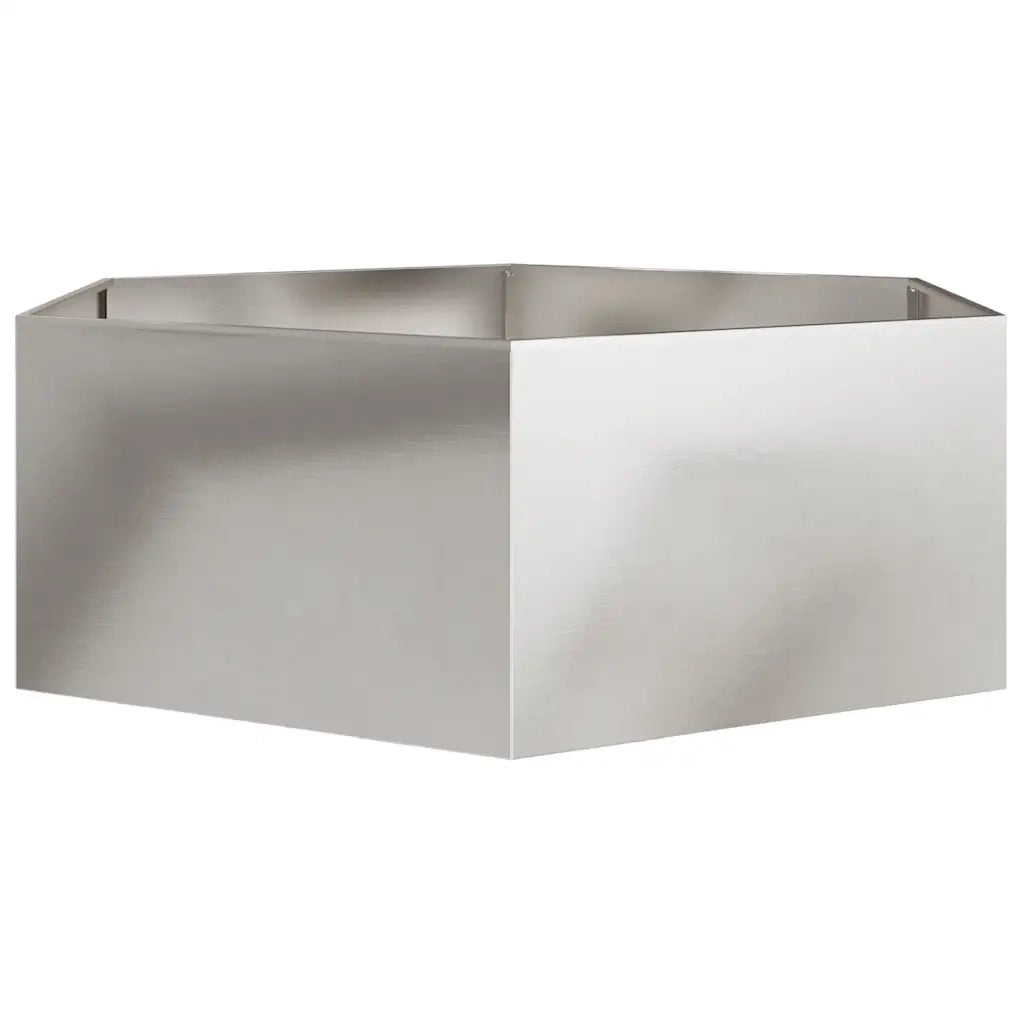 vidaXL Fioriera da Giardino Esagono 138x120x45 cm in Acciaio Inox