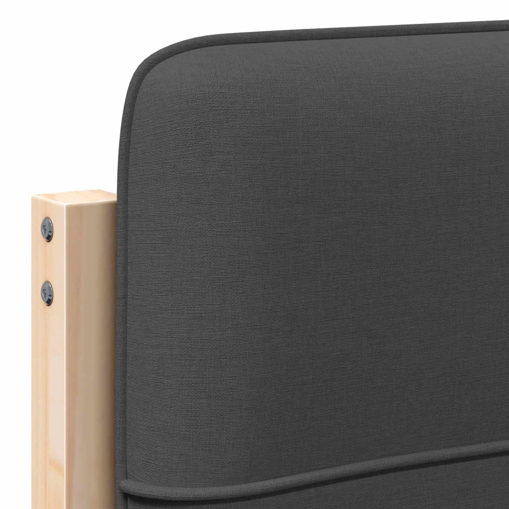 Testiera | Testata imbottita Marrone e grigio scuro 90 cm Pino massello