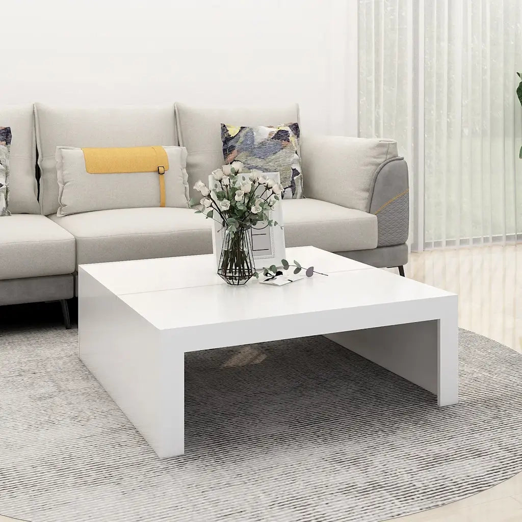Tavolino da salotto | Tavolino da caff¨¨ | Tavolino da Soggiorno Bianco 100x100x35 cm Truciolato