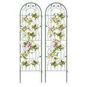 Pacco da 2 di traliccio da giardino in metallo, Supporto decorativo per piante rampicanti rose Verde-Decorazioni da giardino