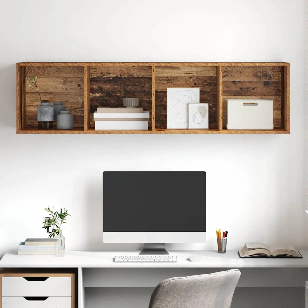 vidaXL Mobile TV da Muro Legno vecchio 37 x 37 x 142.5 cm