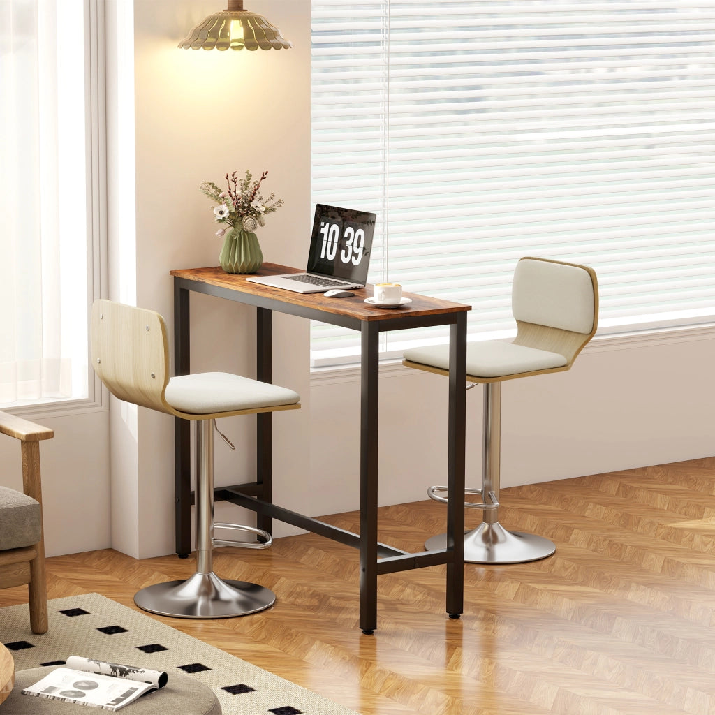 Sgabelli da cucina alti girevoli regolabili ¨C Zephmum ¨C Lino beige 81-102 cm