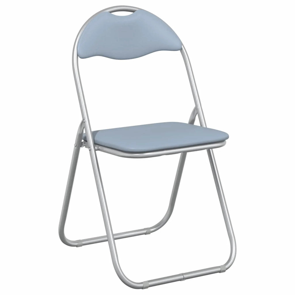 Sedia pieghevole 2 pcs Grigio 48 x 43,5 x 81 cm Pelle Sintetica
