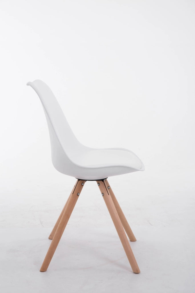 Sedia Toulouse in similpelle gambe tonde bianco,natura