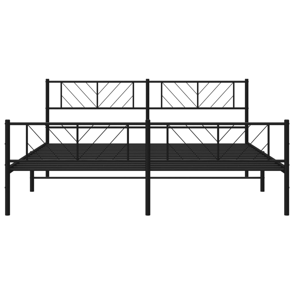 Giroletto senza Materaso con Pediera in Metallo Nero 180x200 cm