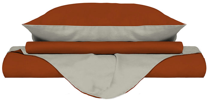 Copripiumino con Sacco e Federe Doubleface Terra/Panna Singolo