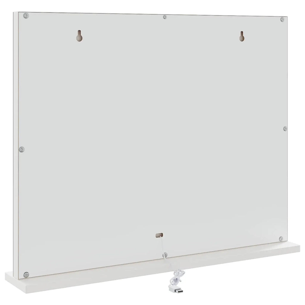 Specchio LED da Vanità Bianco 58 x 10 x 47 cm Vetro e acciaio 42020527