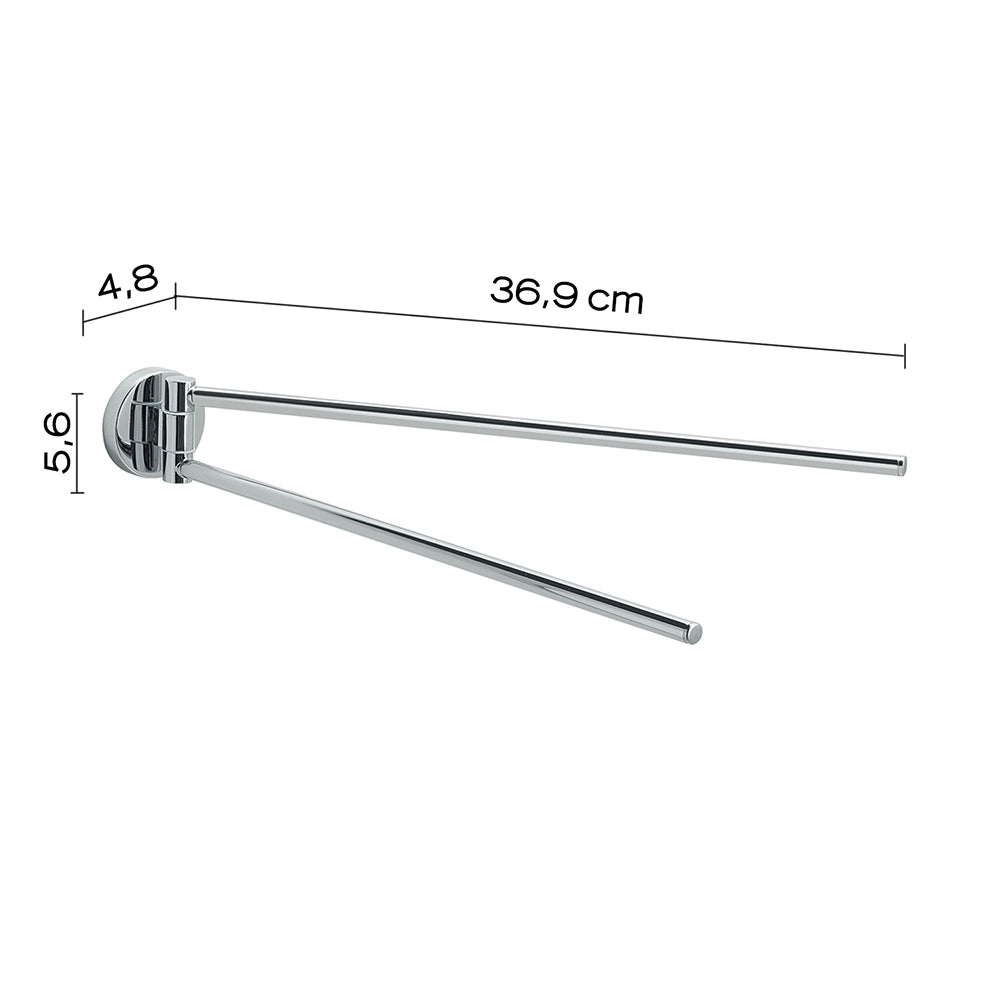 Portasalviette a snodo a muro 38 cm Gedy in acciaio cromato | Felce