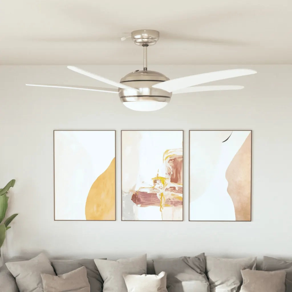 Ventilatore da Soffitto Decorato con Luce 128 cm Bianco CFW9203155
