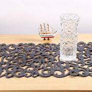Tavolo quadrato con panno di velluto - 7 colori - Tavolo copri tavola Runner Placemats - Servizio decorativo (grigio scuro)