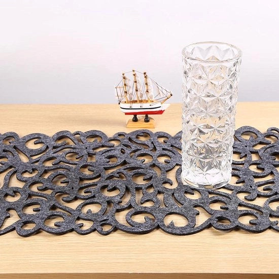 Tavolo quadrato con panno di velluto - 7 colori - Tavolo copri tavola Runner Placemats - Servizio decorativo (grigio scuro)