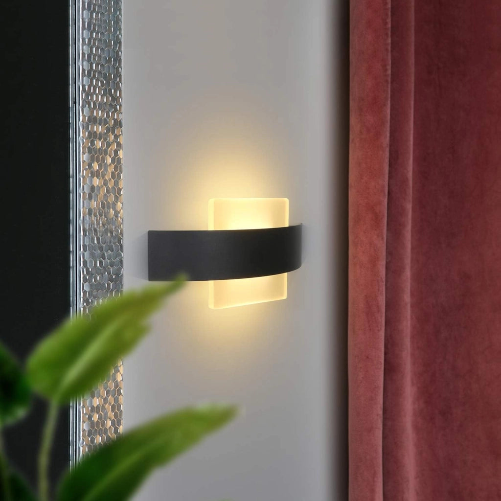 ZMH Lampada da parete a LED 3000K 7W corridoio 23,5cm camera da letto lampada da letto in acrilico bianco caldo
