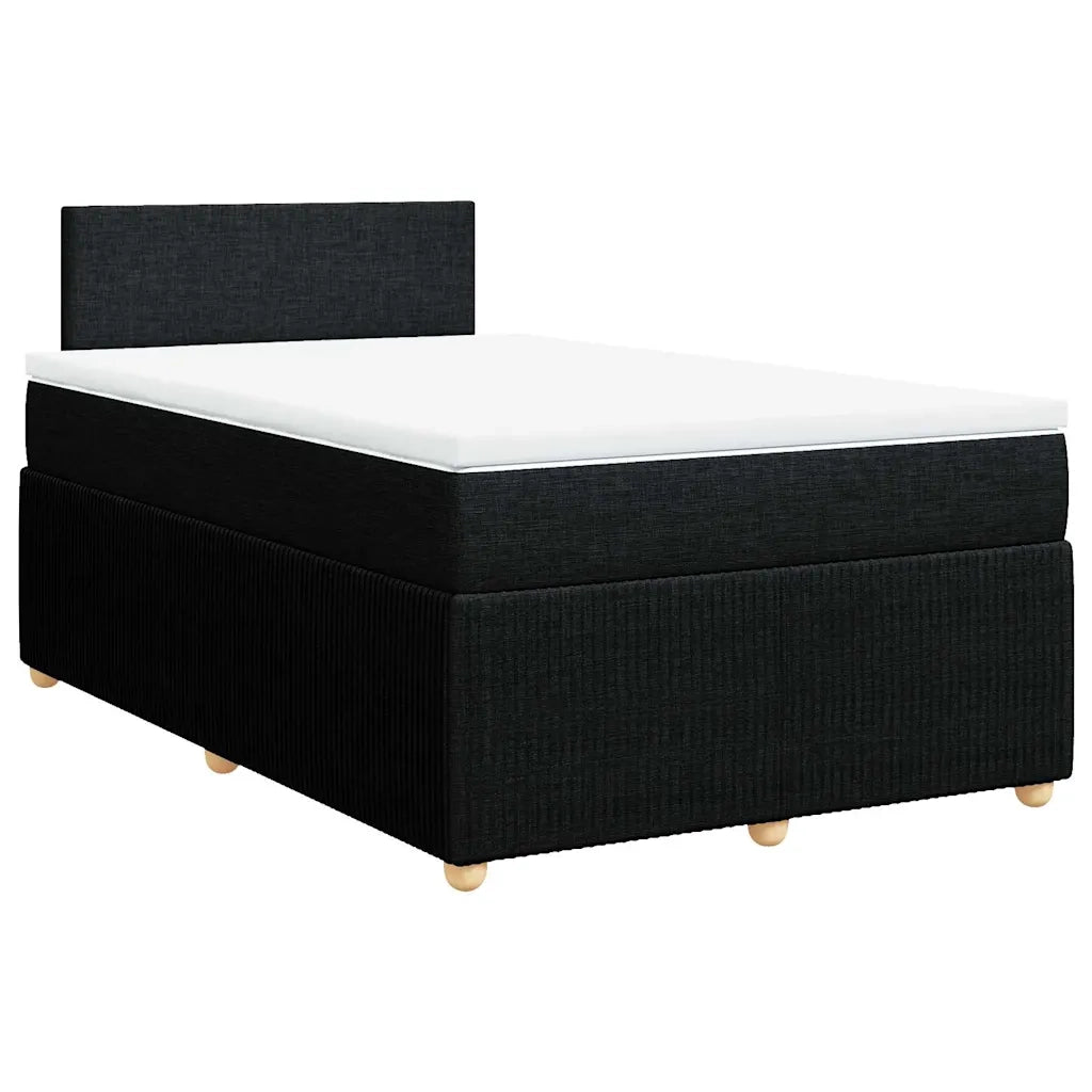 Giroletto a Molle con Materasso Nero 120x200 cm in Tessuto 3287418