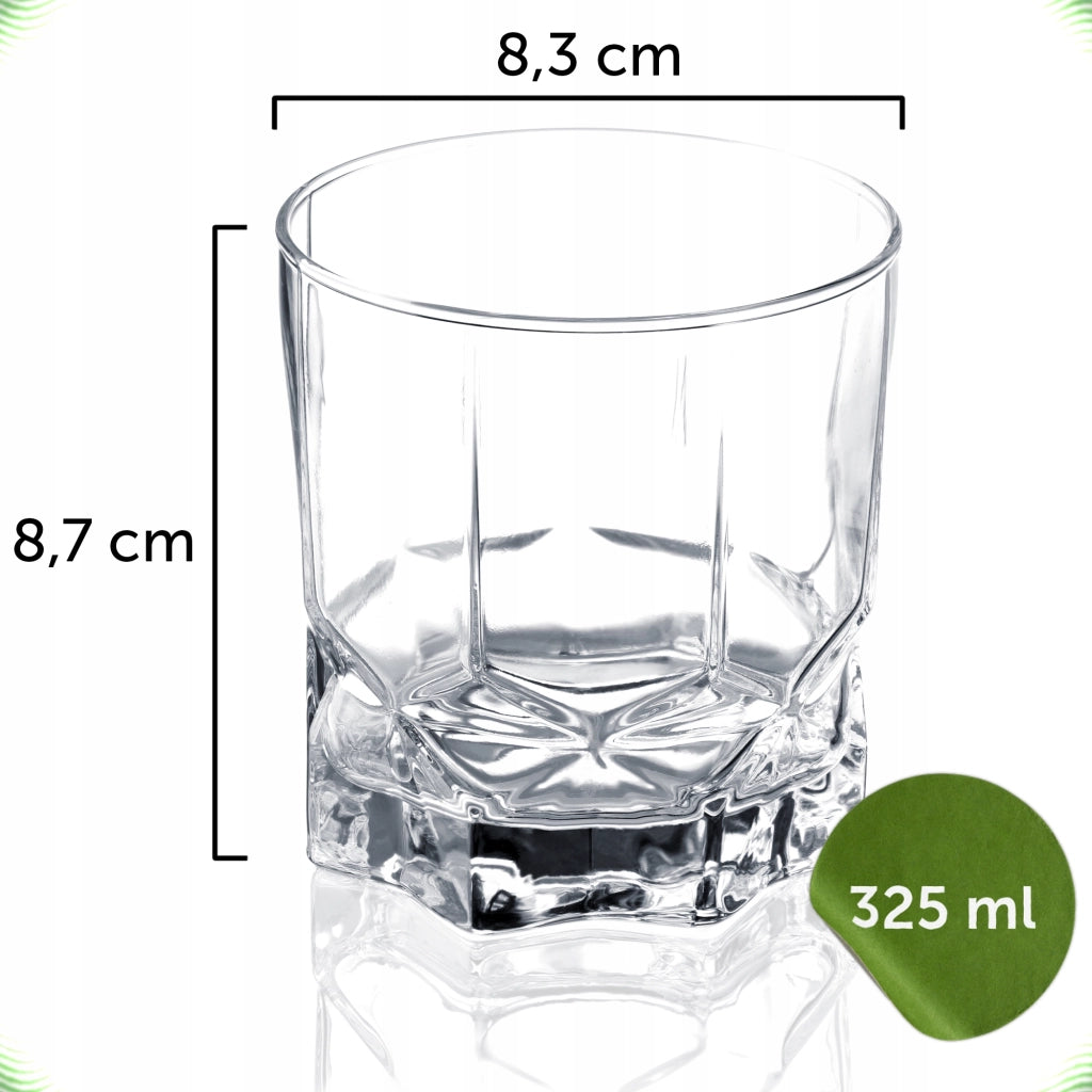 Set di 6 bicchieri KADAX per bevande e succhi di frutta, 325 ml, stile letterario.